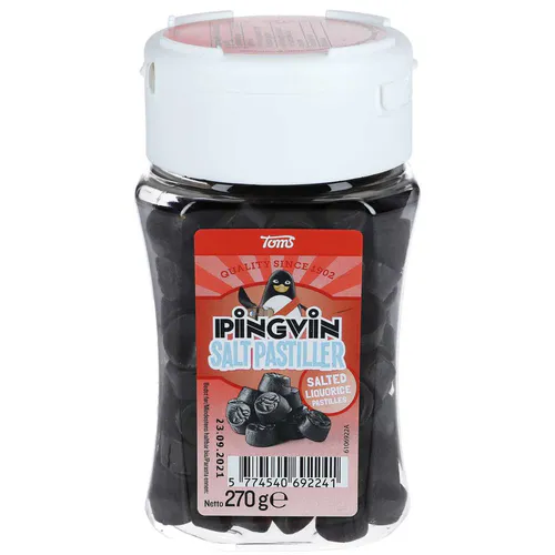 Pingvin Saltpastiller Burk 270gr Toms. 